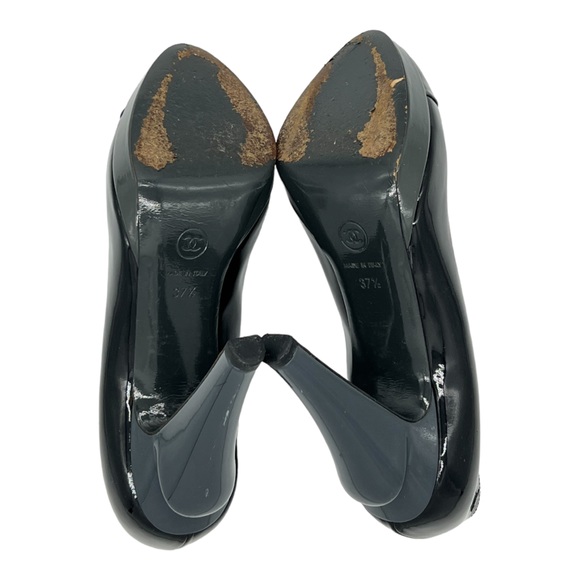 Chanel Vintage 2008 Patent Pumps Size 37.5 black/grey - Picture 6 of 8